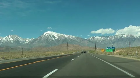 Car ride with view eastern sierra, california Stock Footage 41284292