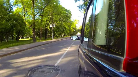 The car rides around town. Stock Footage 51727172