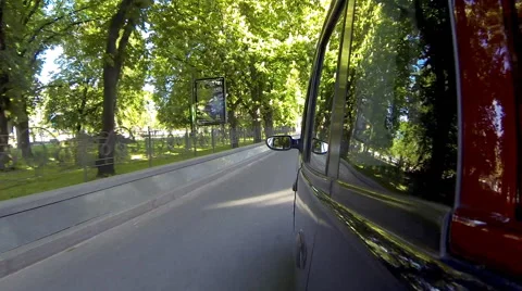 The car rides around town. Stock Footage 51742663
