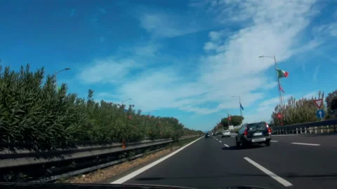 Car rides on the highway at speed 스톡 동영상 102129258