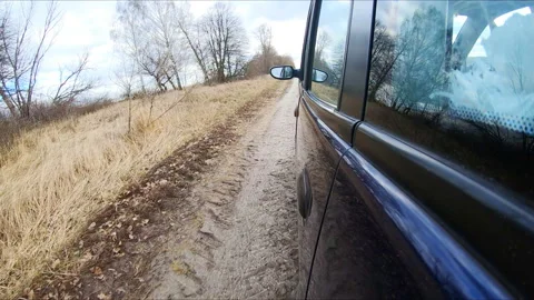 The car rides on the road, winter time. Stock Footage 125267014