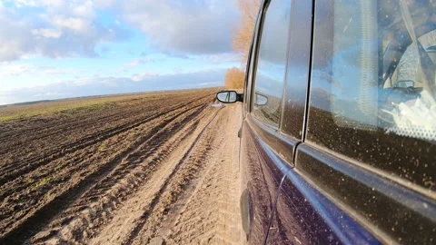 The car rides on the road, winter time. Stock Footage 125267690
