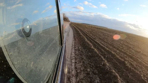 The car rides on the road, winter time. Stock Footage 127410260