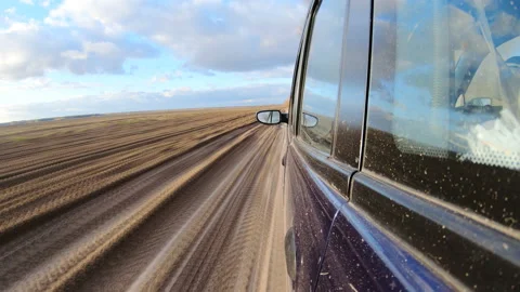 The car rides on the road, winter time. Stock Footage 130426057