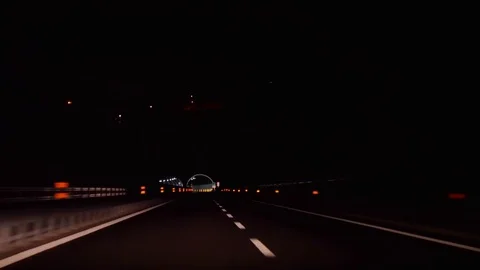 The car rides through the tunnel Stock Footage 79883062