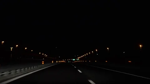 The car rides through the tunnel Stock Footage 79883165