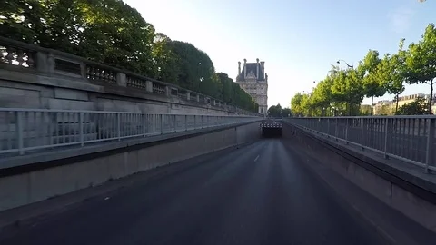 The Car Rides Through The Tunnel Stock Footage 83247157