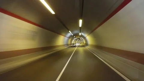 Car rides through the tunnel point-of-view driving Seamless loop time lapse v Stock Footage 79063004