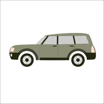 The car on the right. Vector flat illustration. Stock Illustration