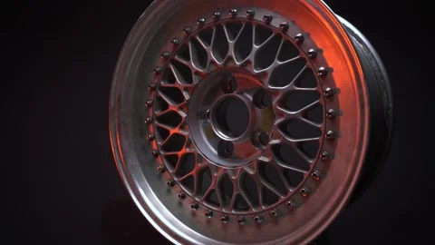 Car rims for tuned lowered auto video shooting Stock Footage 282509036