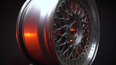 Car rims for tuned lowered auto video shooting Stock-Footage 282509061