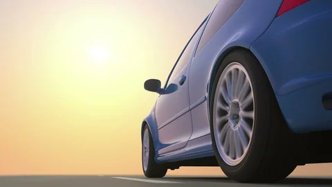 Car on the Road, Beautiful Background Stock Footage 90077813