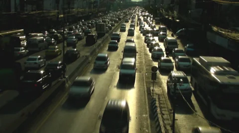 Car on the road in evening Stock Footage 37598277