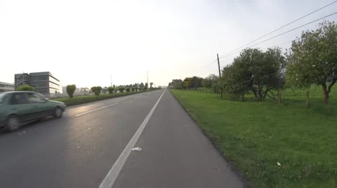 Car by the road Stockbeeldmateriaal 65337817