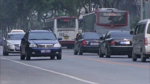 The car on the road Stock Footage 235279368