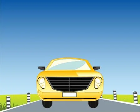 Car on road Stock Illustration