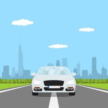 Car on the road Stock Illustration