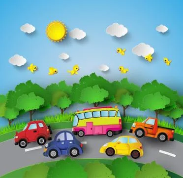 Car on road. Stock Illustration