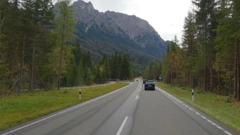 By car on the road in mountain Austria Stock Footage 223267815