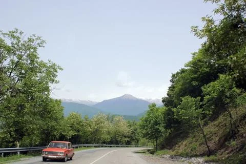 	car on the road Foto stock