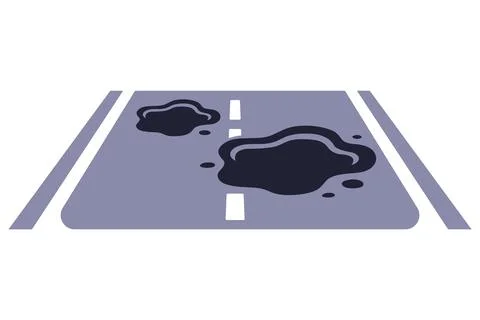 Car road with a pothole. Stock Illustration