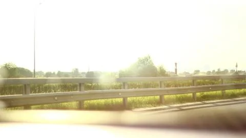 In Car, Road, Sun rays 스톡 사진