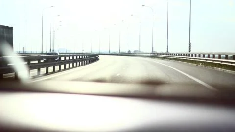 In Car, Road, Sun rays 스톡 사진