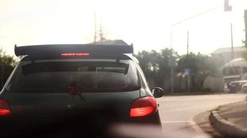 Car, Road, Sun rays 스톡 사진