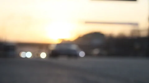 Car road at sunset Stock Footage 4548917