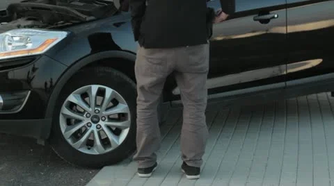 Car on roadside Video stock 12374709