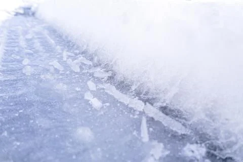 Car roll texture on snow Stock Photos