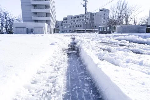 Car roll texture on snow Stock Photos
