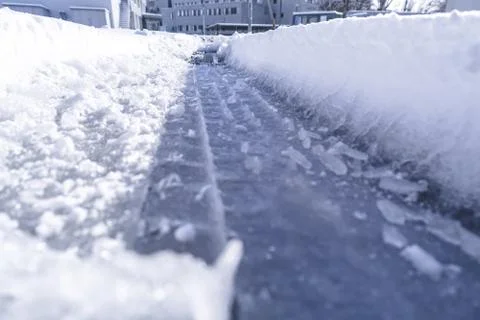 Car roll texture on snow Foto stock