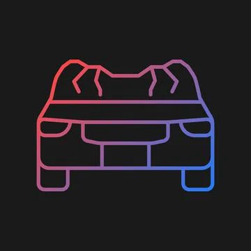 Car roof damage gradient vector icon for dark theme イラスト素材