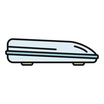 Car rooftop cargo carrier box transporting luggage Stock Illustration