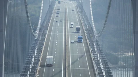 Car running on bridge Stock Footage 246682971