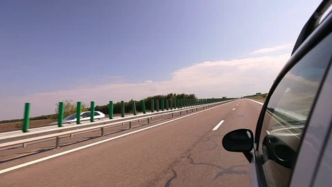 Car Running on Highway Backseat Window POV Vídeo Stock 87840705