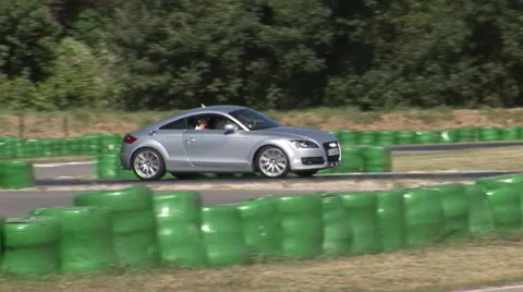 Car running on track Stock Footage 22762980