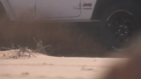 Car rushing through the sand Stock Footage 201788784