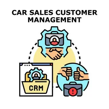 Car sales customer relationship management system concept Illustrazione stock