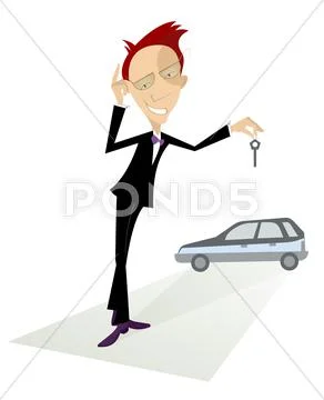 Car salesperson Stock Illustrationen