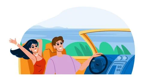 Car scenic drives vector Ilustración de archivo