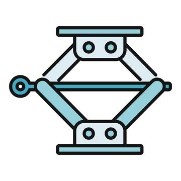 Car scissor jack lifting tool outline icon Stock Illustration