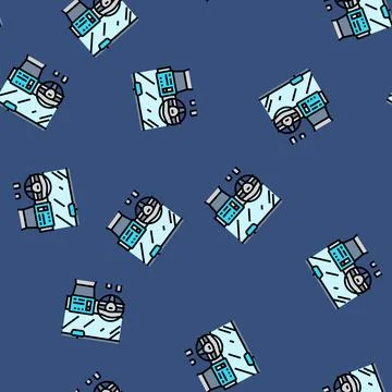 Car with screen display auto tainment vector seamless pattern イラスト素材