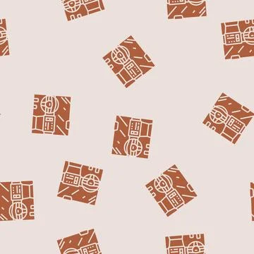 Car with screen display auto tainment glyph seamless pattern Stock Illustration