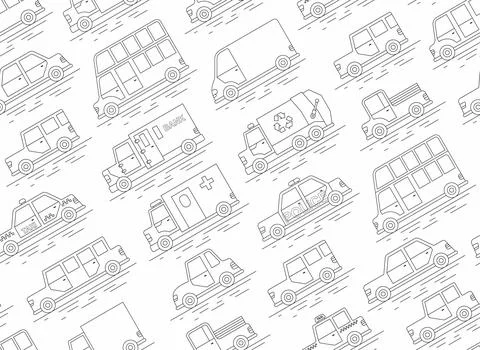 Car seamless pattern Stock Illustration