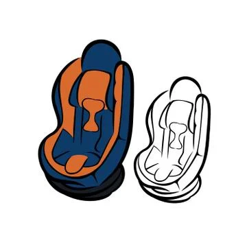 Car seat sketch Ilustração Stock