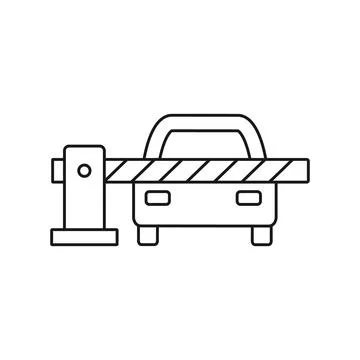 Car security barrier gate outline vector icon Stock Illustration