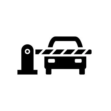 Car security barrier gate vector icon Stock Illustration