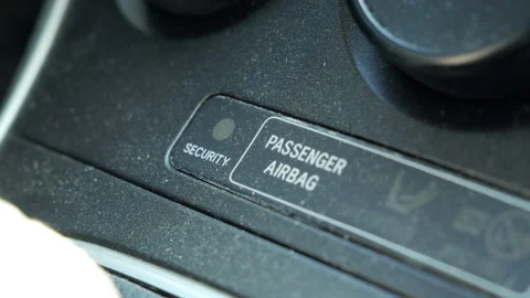 Car security system alarm blinking red light on the dashboard Stock Footage 343867795